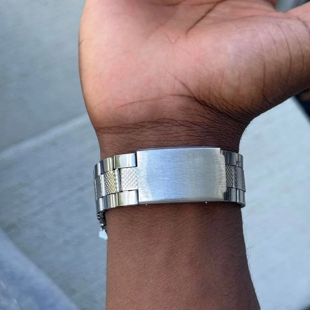 Silver Iced White Dial Watch